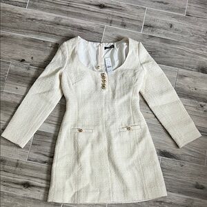 J. Crew Cream Tweed Dress